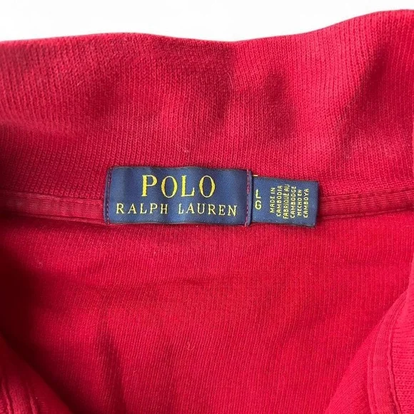 Vintage Red Polo Ralph Lauren quarter‎ zip sweatshirt - Picture 3 of 4